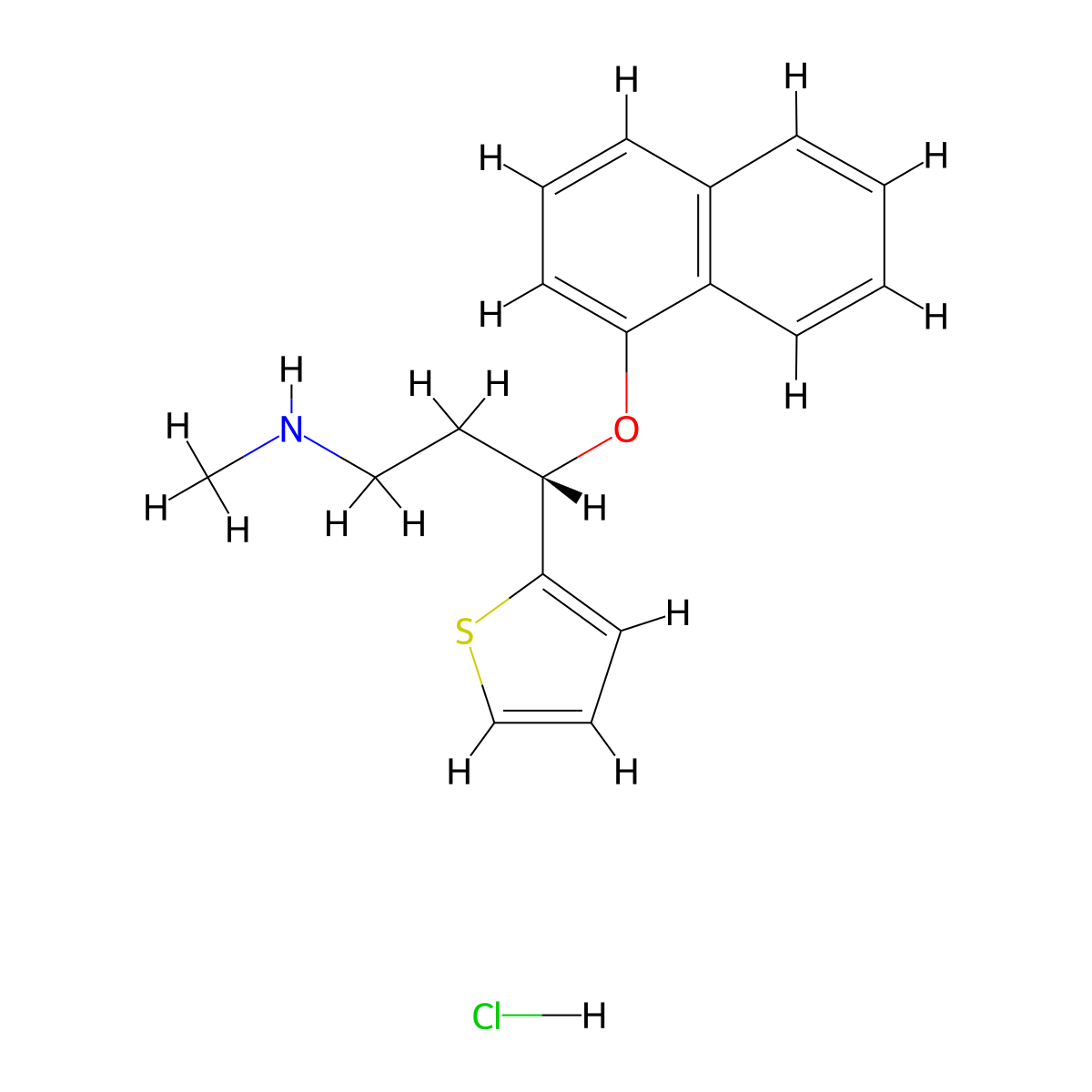Duloxetine Hydrochloride molecular structure, CAS 136434-34-9