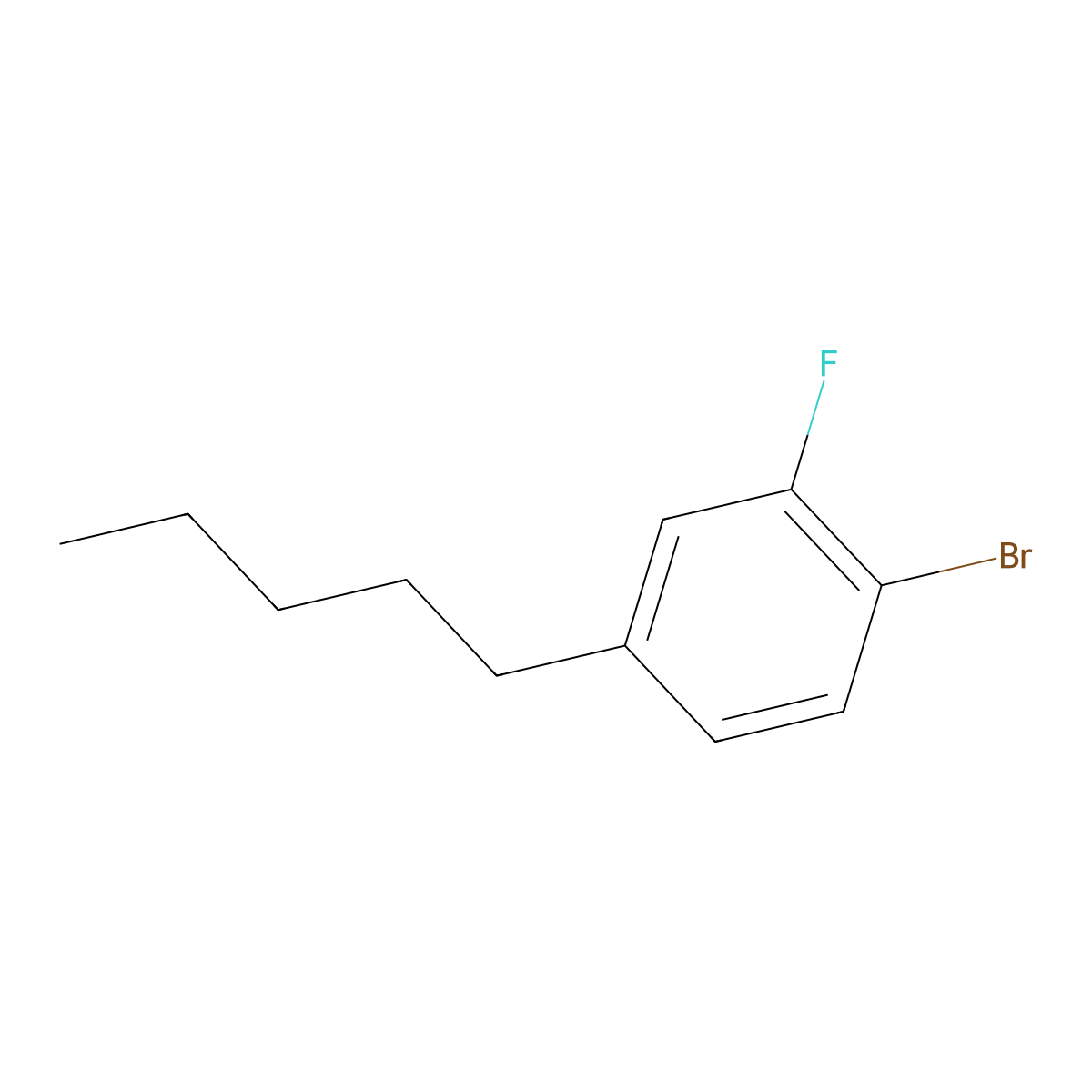 1-Bromo-2-fluoro-4-pentylbenzene molecular structure, CAS 136434-79-2