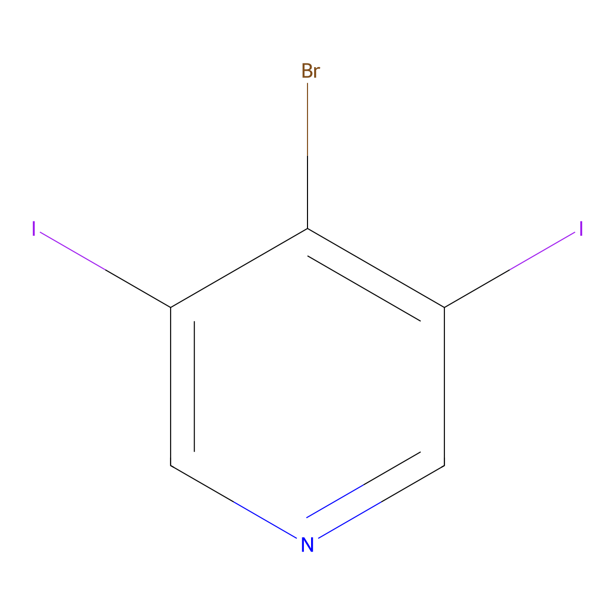 4-Bromo-3,5-diiodopyridine molecular structure, CAS 1364375-66-5