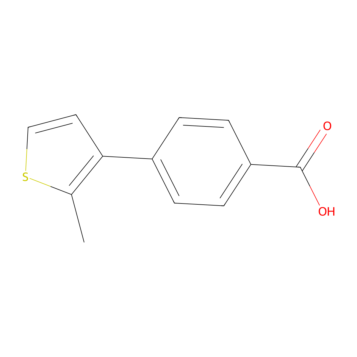 4-(2-Methylthiophen-3-yl)benzoic acid molecular structure, CAS 1364441-81-5