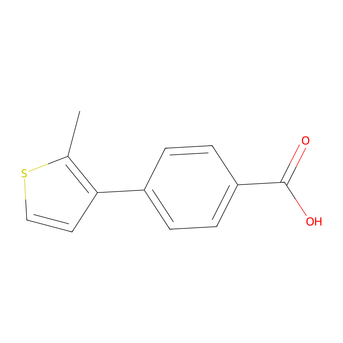 4-(2-Methylthiophen-3-yl)benzoic acid molecular structure, CAS 1364441-81-5
