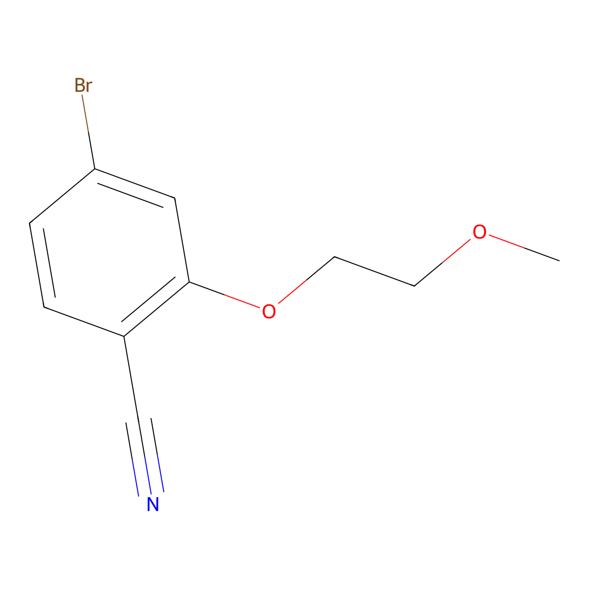 4-Bromo-2-(2-methoxyethoxy)benzonitrile molecular structure, CAS 1364487-15-9