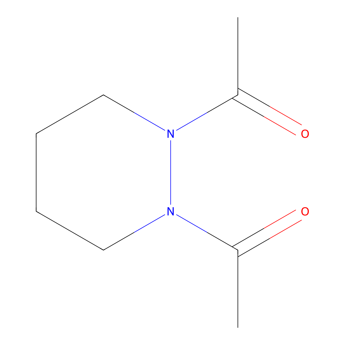 Pyridazine, 1,2-diacetylhexahydro- molecular structure, CAS 13645-30-2