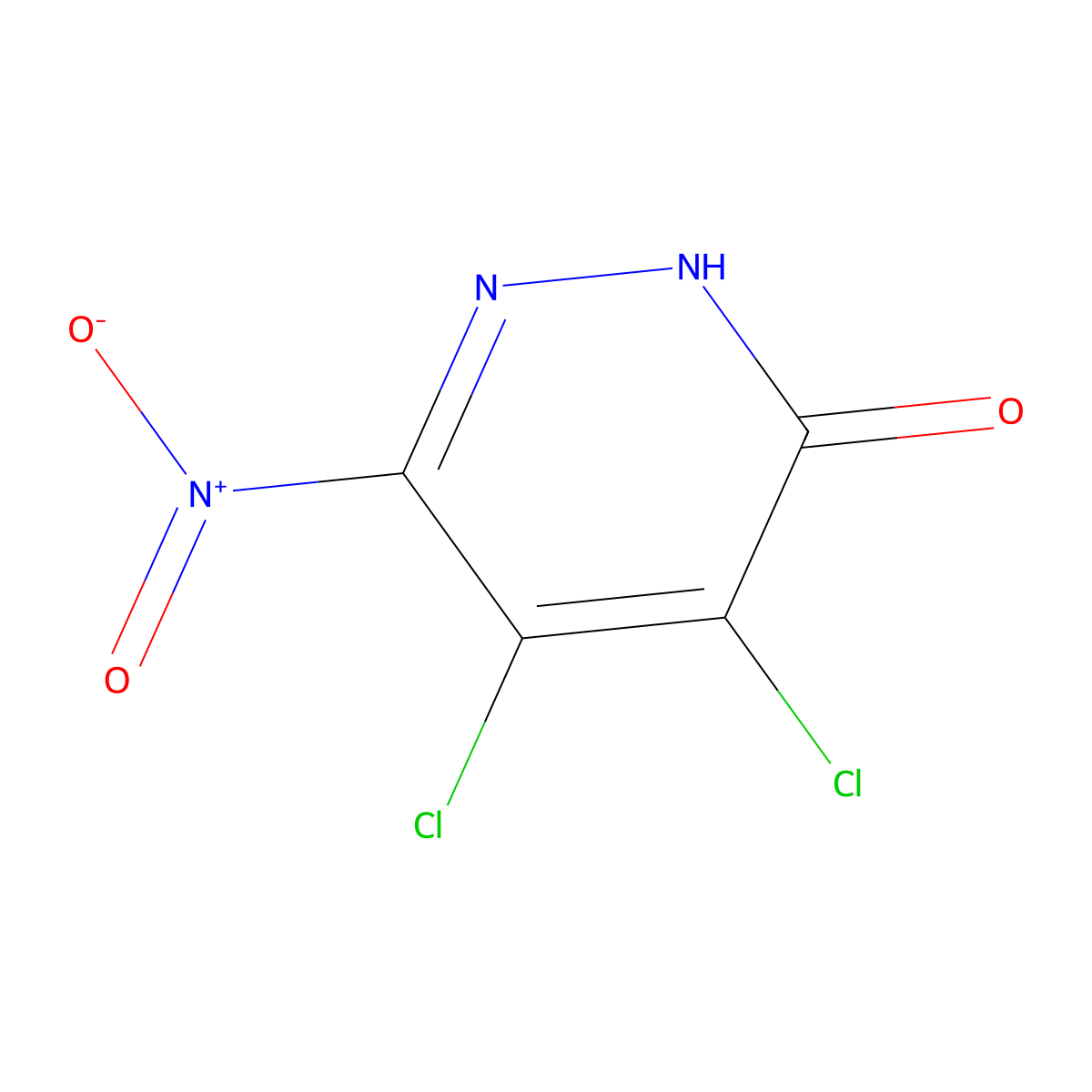 4,5-Dichloro-6-nitro-2,3-dihydropyridazin-3-one molecular structure, CAS 13645-43-7