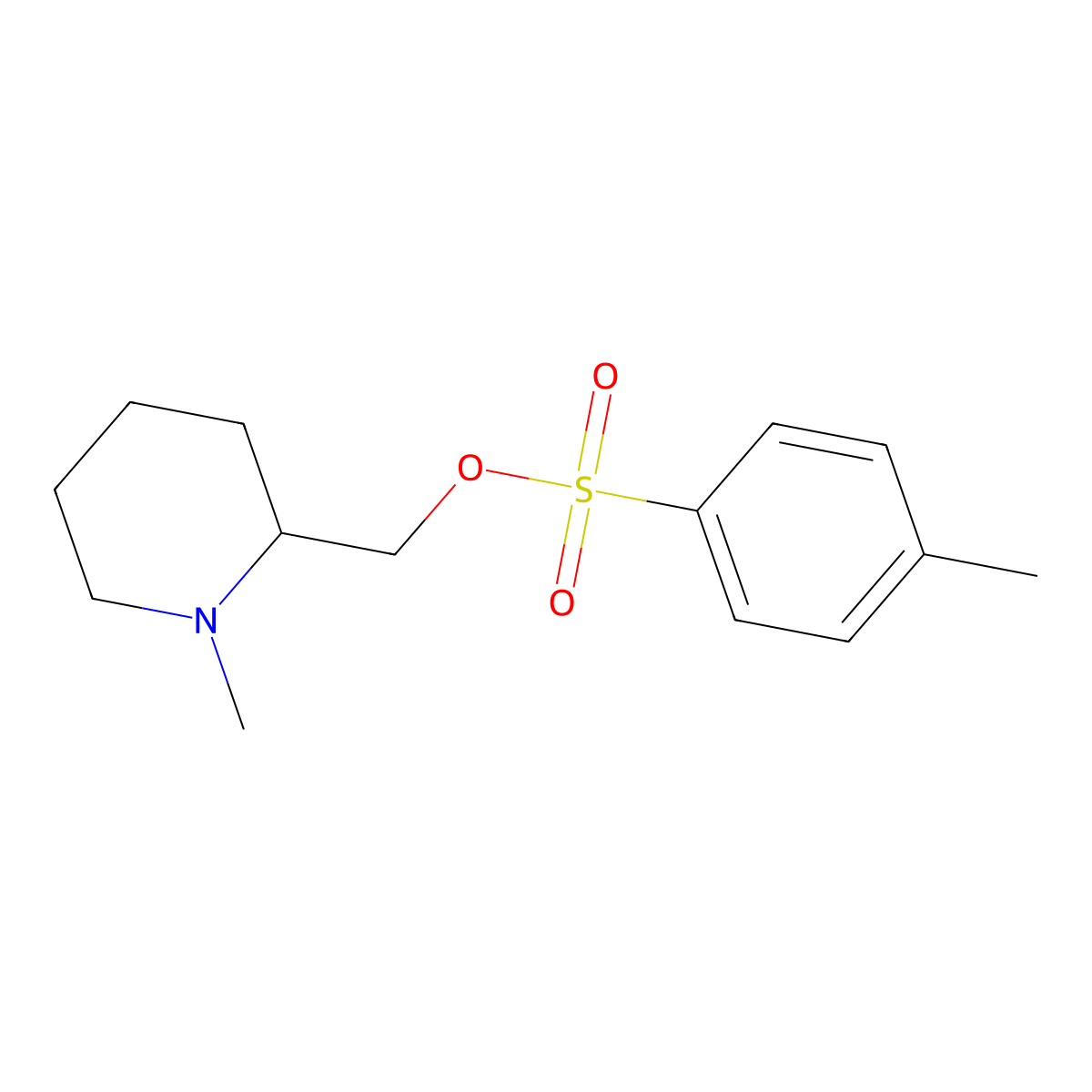 (1-Methylpiperidin-2-yl)methyl 4-methylbenzene-1-sulfonate molecular structure, CAS 136452-81-8