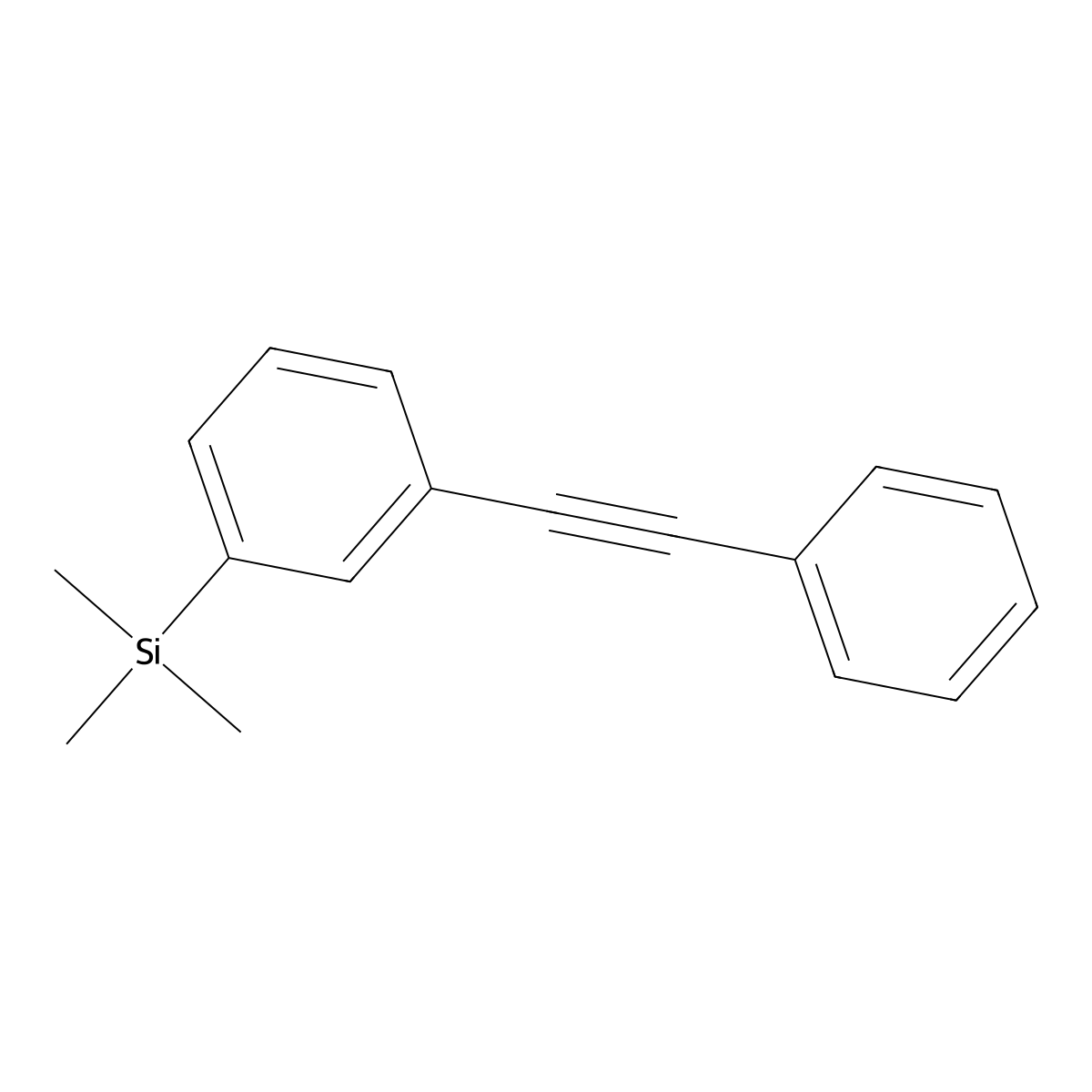 Trimethyl(3-(phenylethynyl)phenyl)silane molecular structure, CAS 136459-74-0