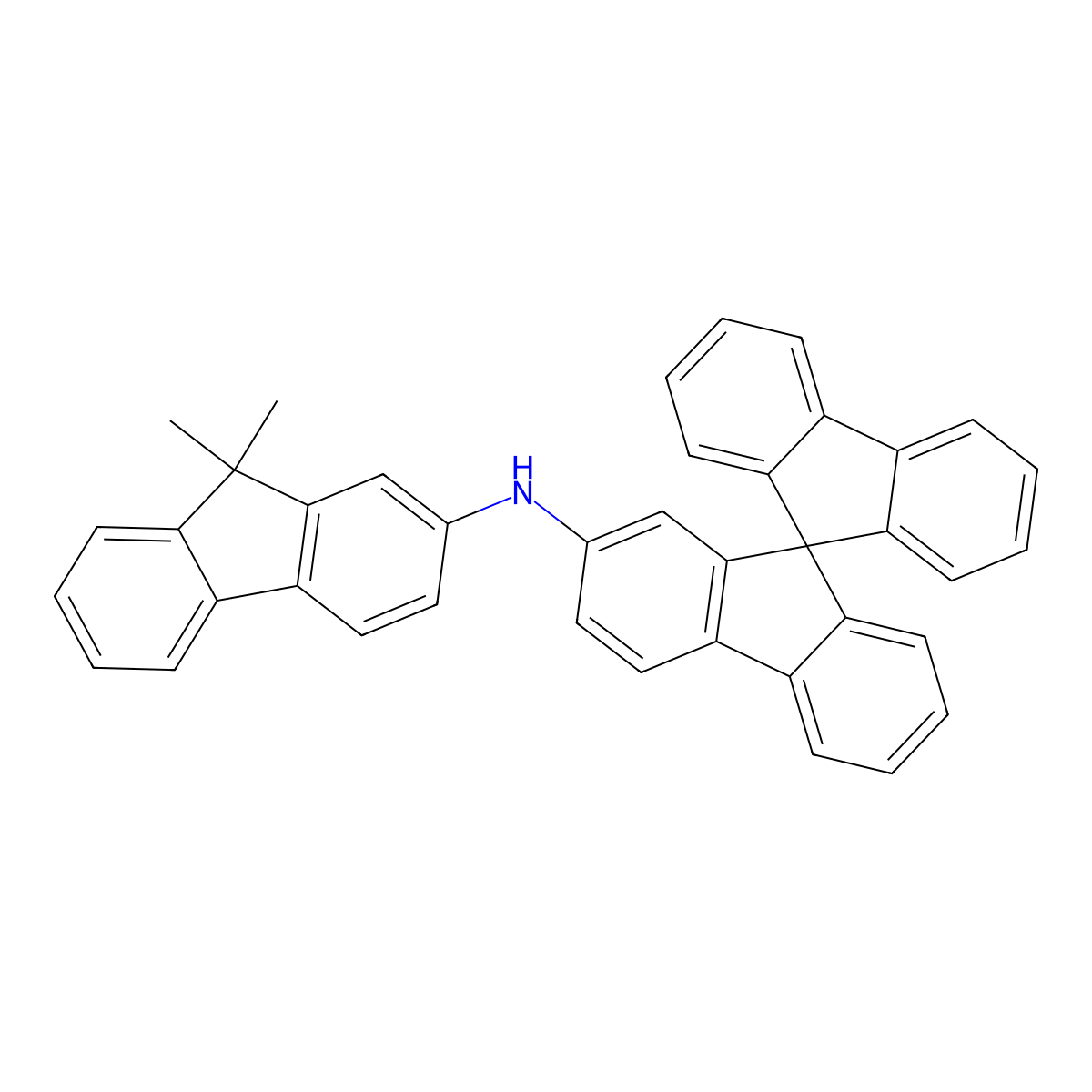 N-(9,9-dimethyl-9H-fluoren-2-yl)-9,9'-spirobi[fluoren]-2-amine molecular structure, CAS 1364602-61-8