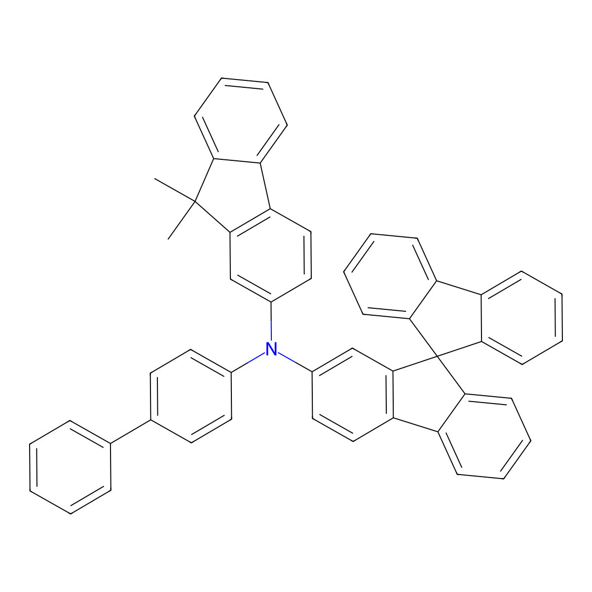 N-([1,1'-biphenyl]-4-yl)-N-(9,9-dimethyl-9H-fluoren-2-yl)-9,9'-spirobi[fluoren]-2-amine molecular structure, CAS 1364602-88-9