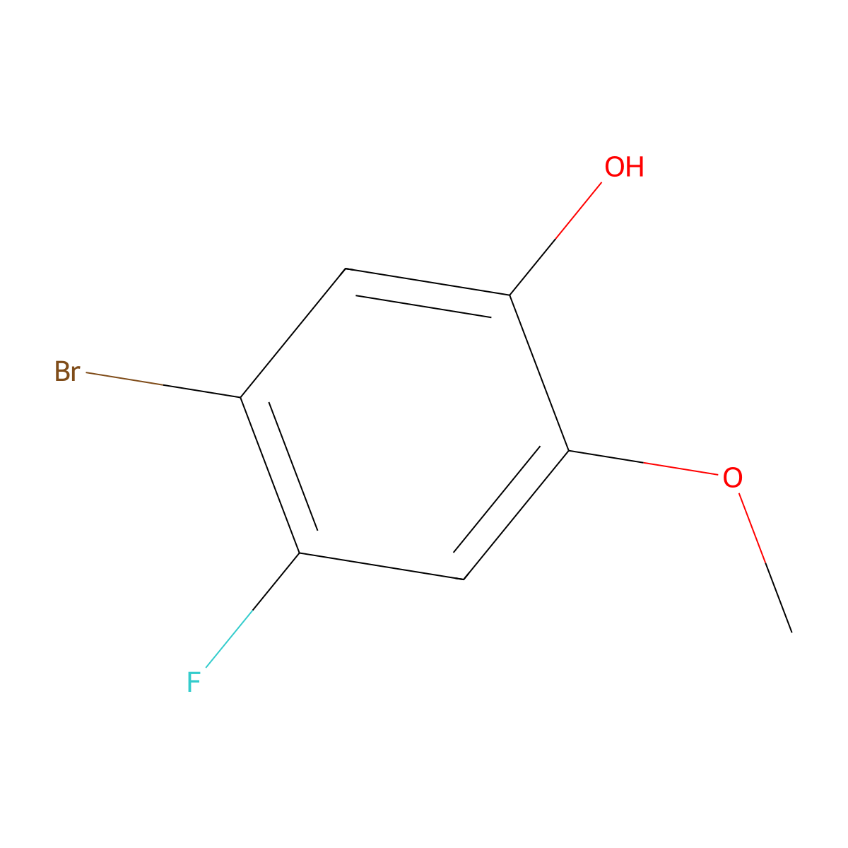 5-Bromo-4-fluoro-2-methoxyphenol molecular structure, CAS 1364606-67-6