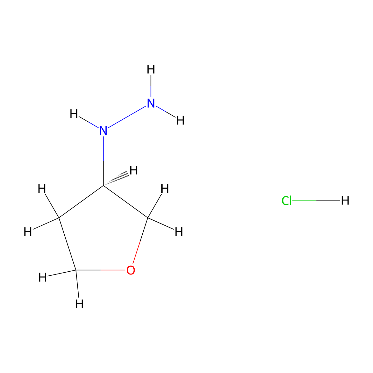 (3R)-(Tetrahydro-furan-3-yl)-hydrazine hydrochloride molecular structure, CAS 1364632-31-4