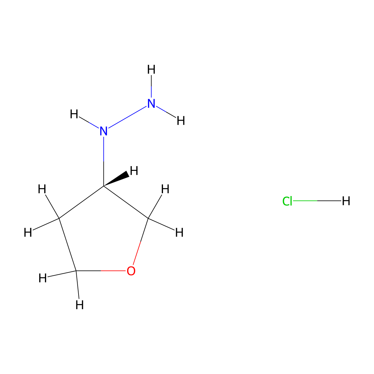 (S)-(Tetrahydrofuran-3-yl)hydrazine hydrochloride molecular structure, CAS 1364632-45-0