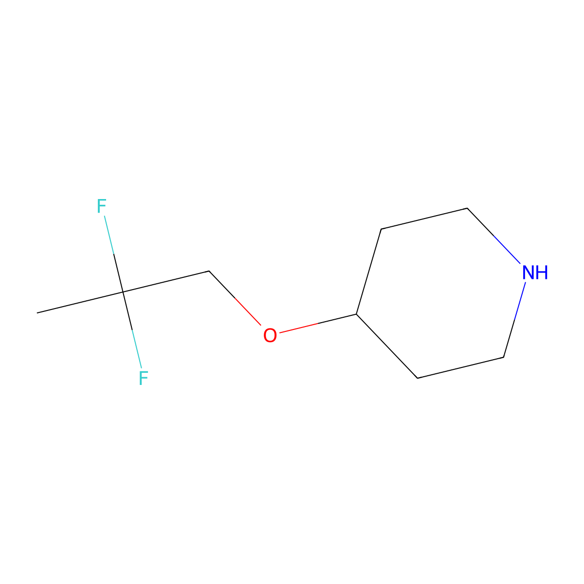 4-(2,2-Difluoropropoxy)piperidine molecular structure, CAS 1364633-42-0