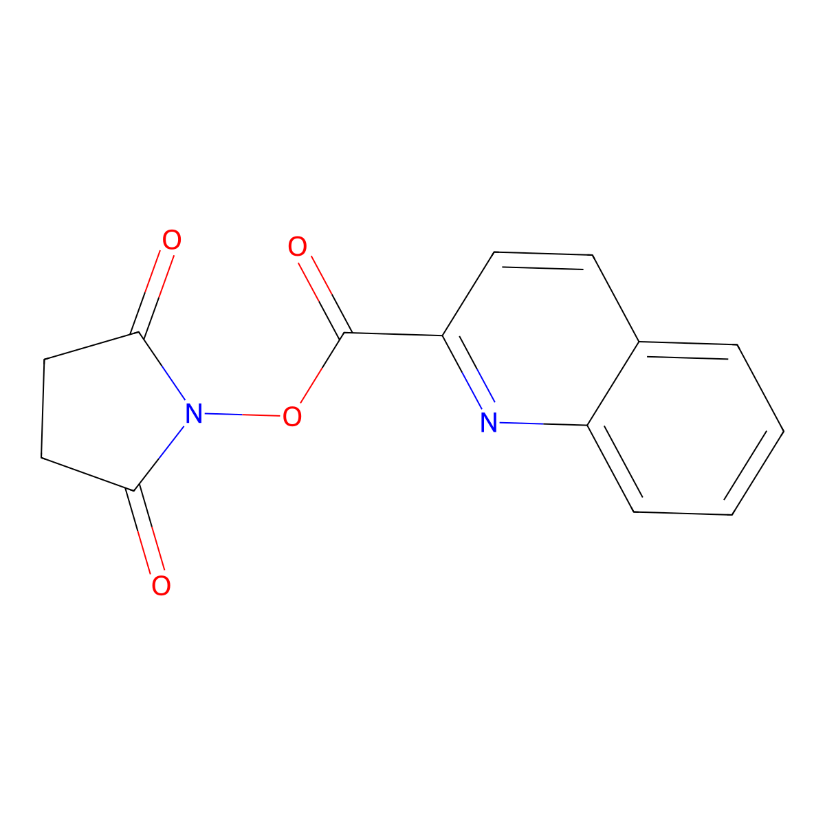 1-((2-Quinolinyl-carbonyl)oxy)-2,5-pyrrolidinedione molecular structure, CAS 136465-99-1