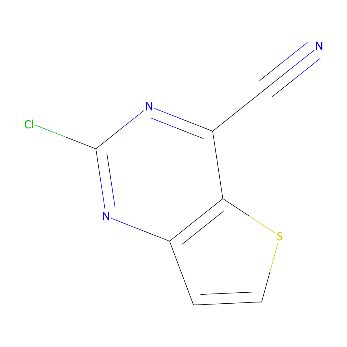 2-Chlorothieno[3,2-d]pyrimidine-4-carbonitrile molecular structure, CAS 1364663-22-8