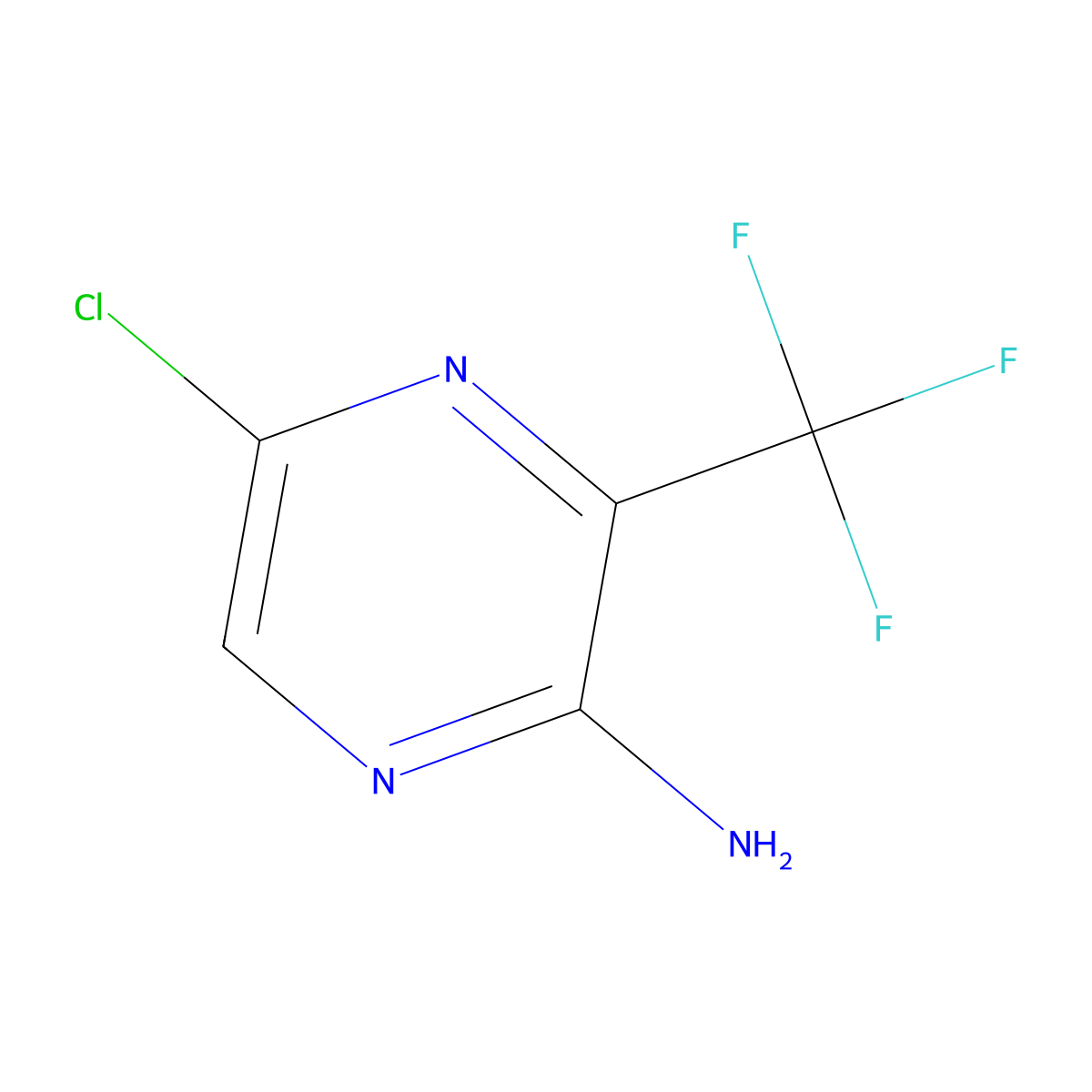 5-Chloro-3-(trifluoromethyl)pyrazin-2-amine molecular structure, CAS 1364663-32-0