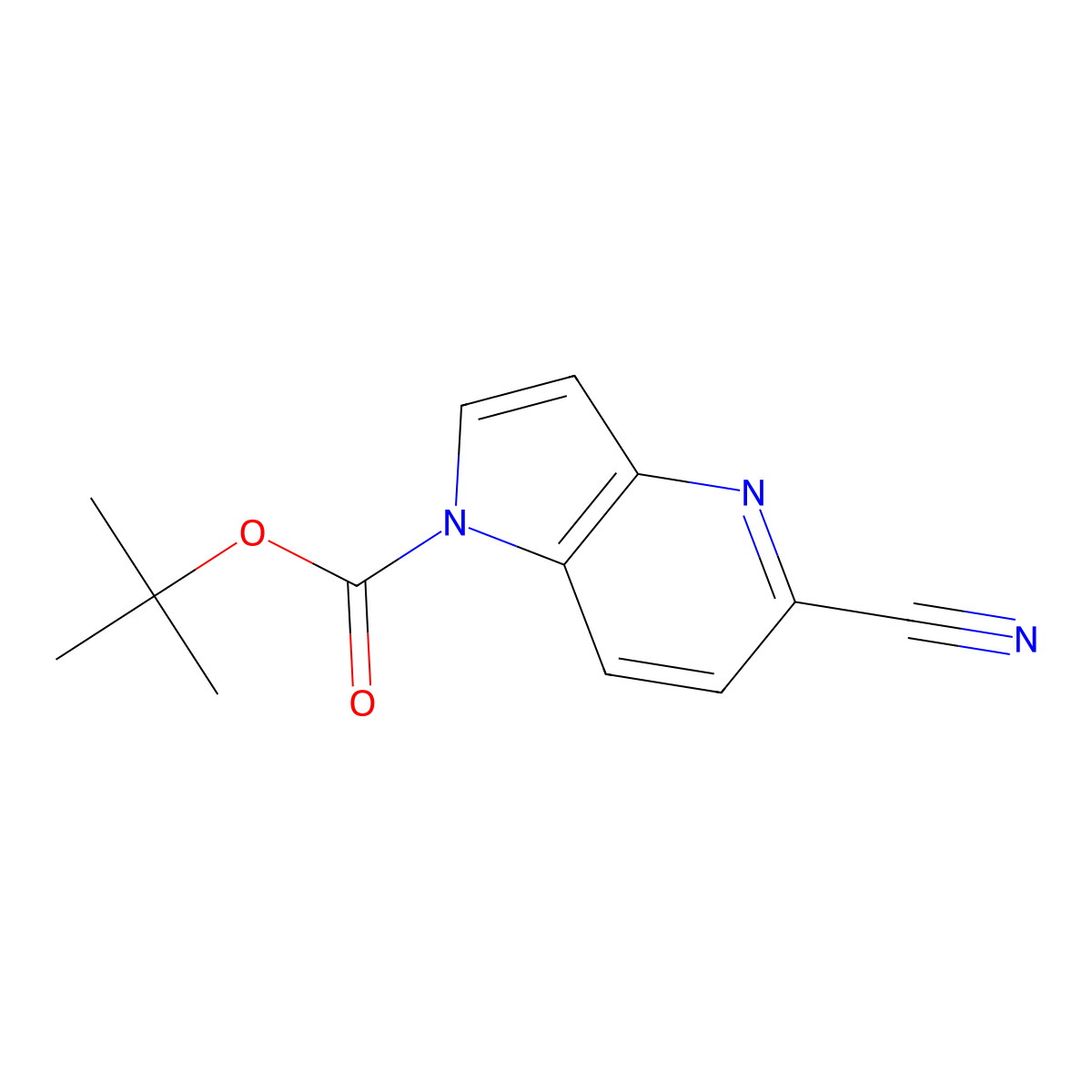 tert-butyl 5-cyano-1H-pyrrolo[3,2-b]pyridine-1-carboxylate molecular structure, CAS 1364663-38-6