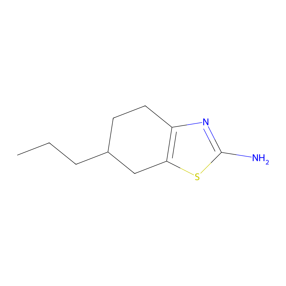6-Propyl-4,5,6,7-tetrahydro-1,3-benzothiazol-2-amine molecular structure, CAS 136467-31-7
