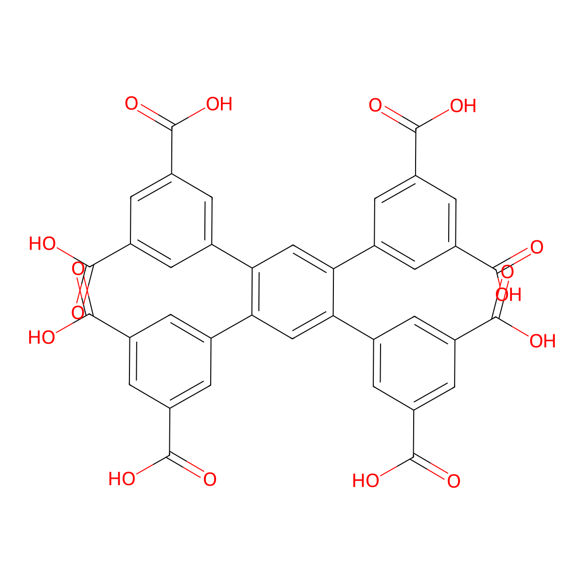 4',5'-Bis(3,5-dicarboxyphenyl)-[1,1':2',1"-terphenyl]-3,3'',5,5"-tetracarboxylic acid molecular structure, CAS 1364673-98-2
