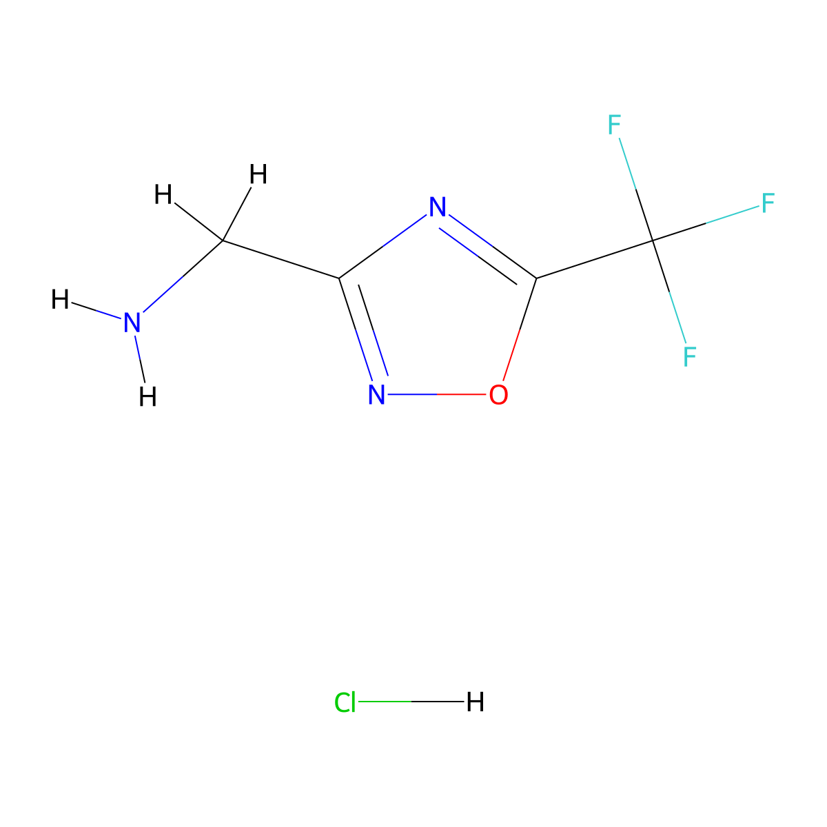 (5-(Trifluoromethyl)-1,2,4-oxadiazol-3-yl)methanamine hydrochloride molecular structure, CAS 1364677-67-7