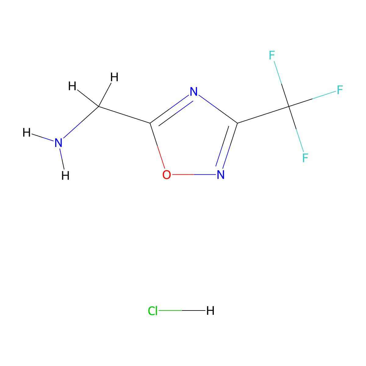 [3-(Trifluoromethyl)-1,2,4-oxadiazol-5-yl]methanamine hydrochloride molecular structure, CAS 1364677-71-3