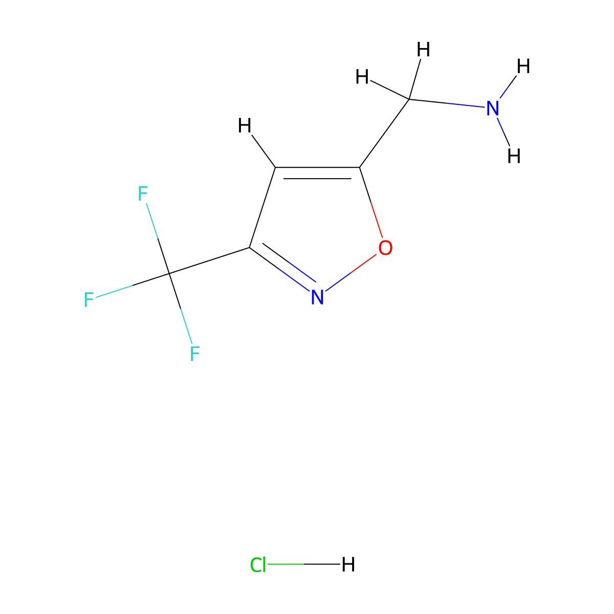 1-[3-(Trifluoromethyl)-1,2-oxazol-5-yl]methanamine hydrochloride molecular structure, CAS 1364678-00-1