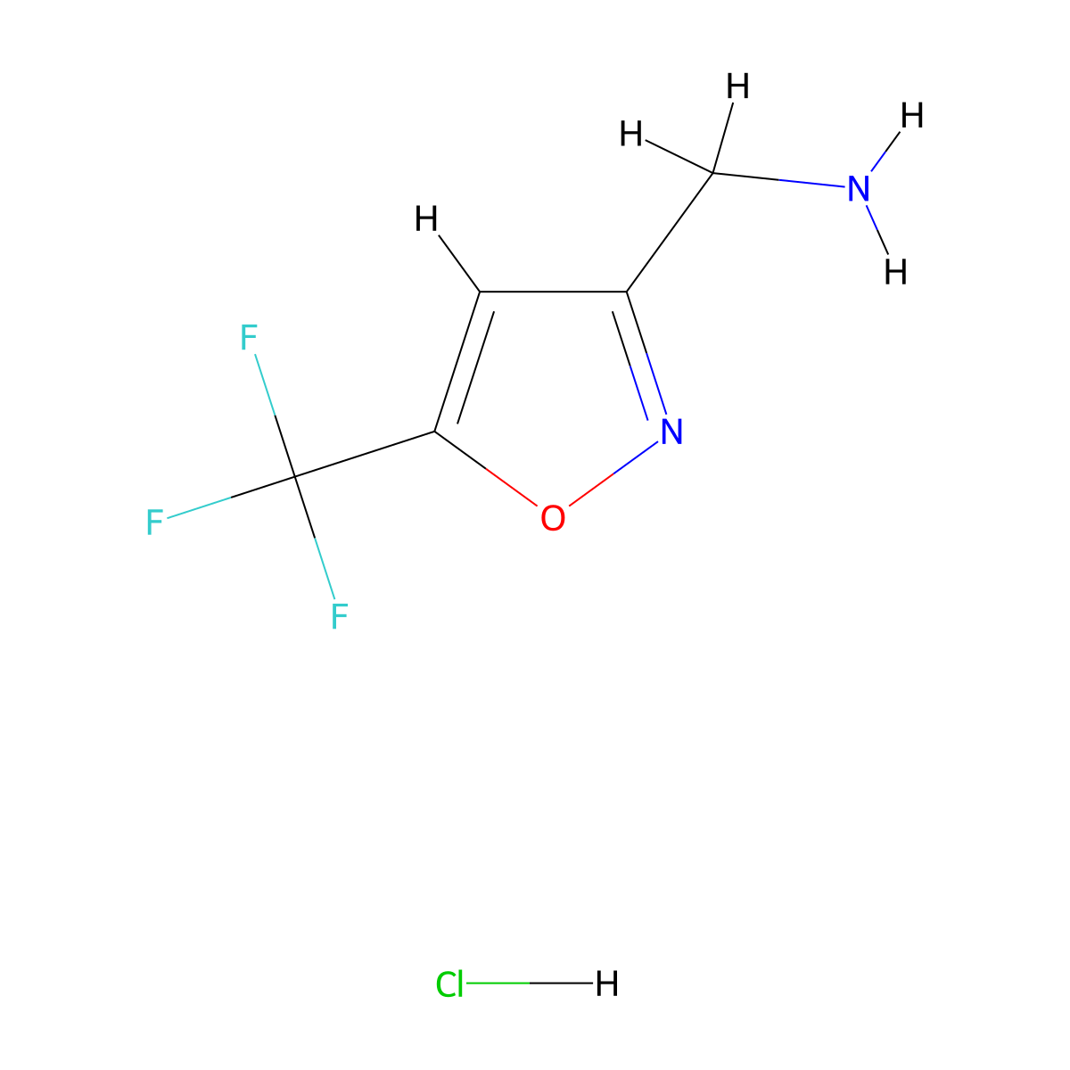 (5-(Trifluoromethyl)-1,2-oxazol-3-yl)methanamine hydrochloride molecular structure, CAS 1364678-10-3