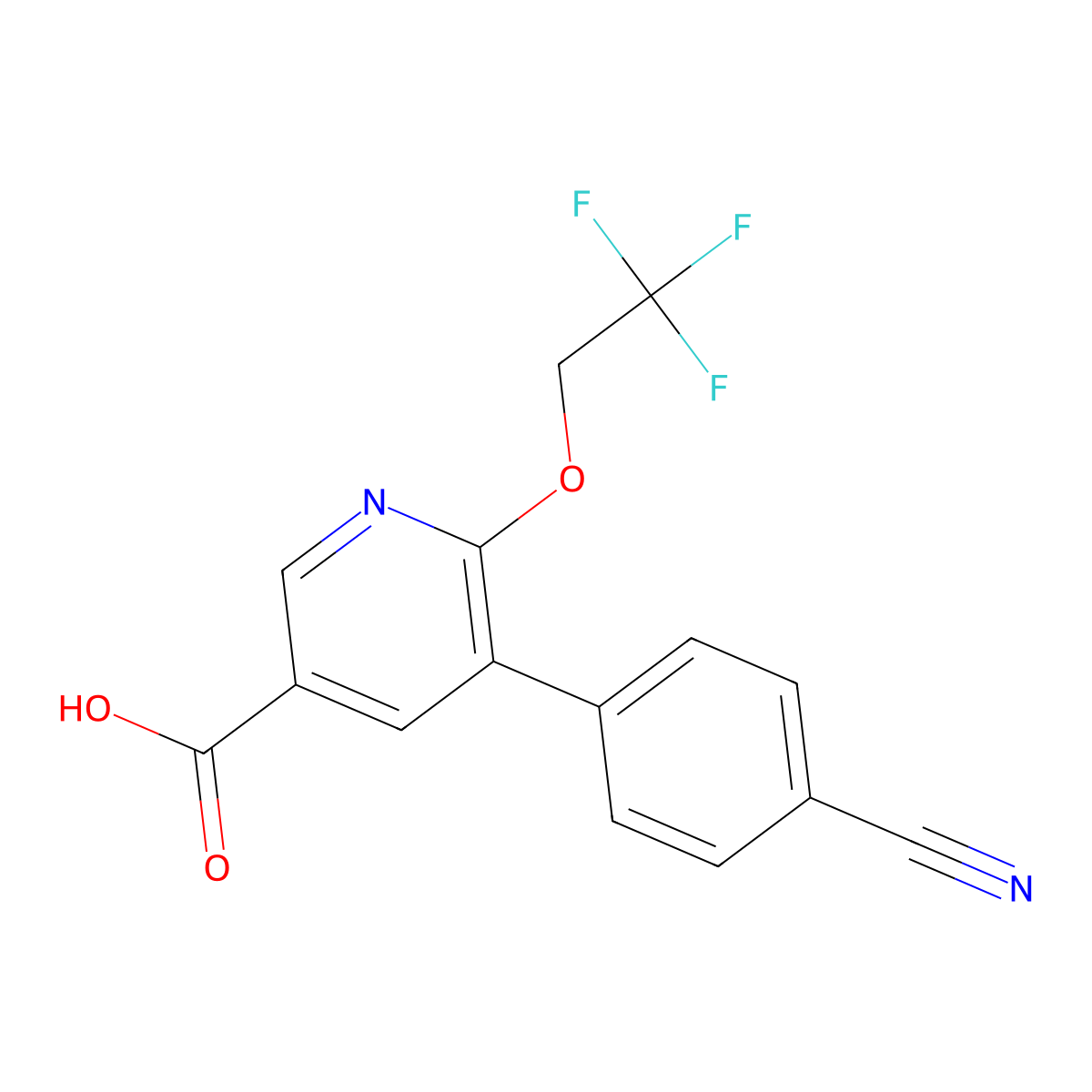 5-(4-Cyanophenyl)-6-(2,2,2-trifluoroethoxy)nicotinic acid molecular structure, CAS 1364678-39-6