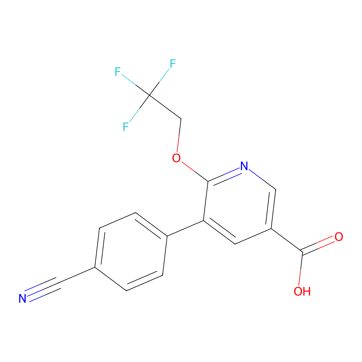 5-(4-Cyanophenyl)-6-(2,2,2-trifluoroethoxy)nicotinic acid molecular structure, CAS 1364678-39-6