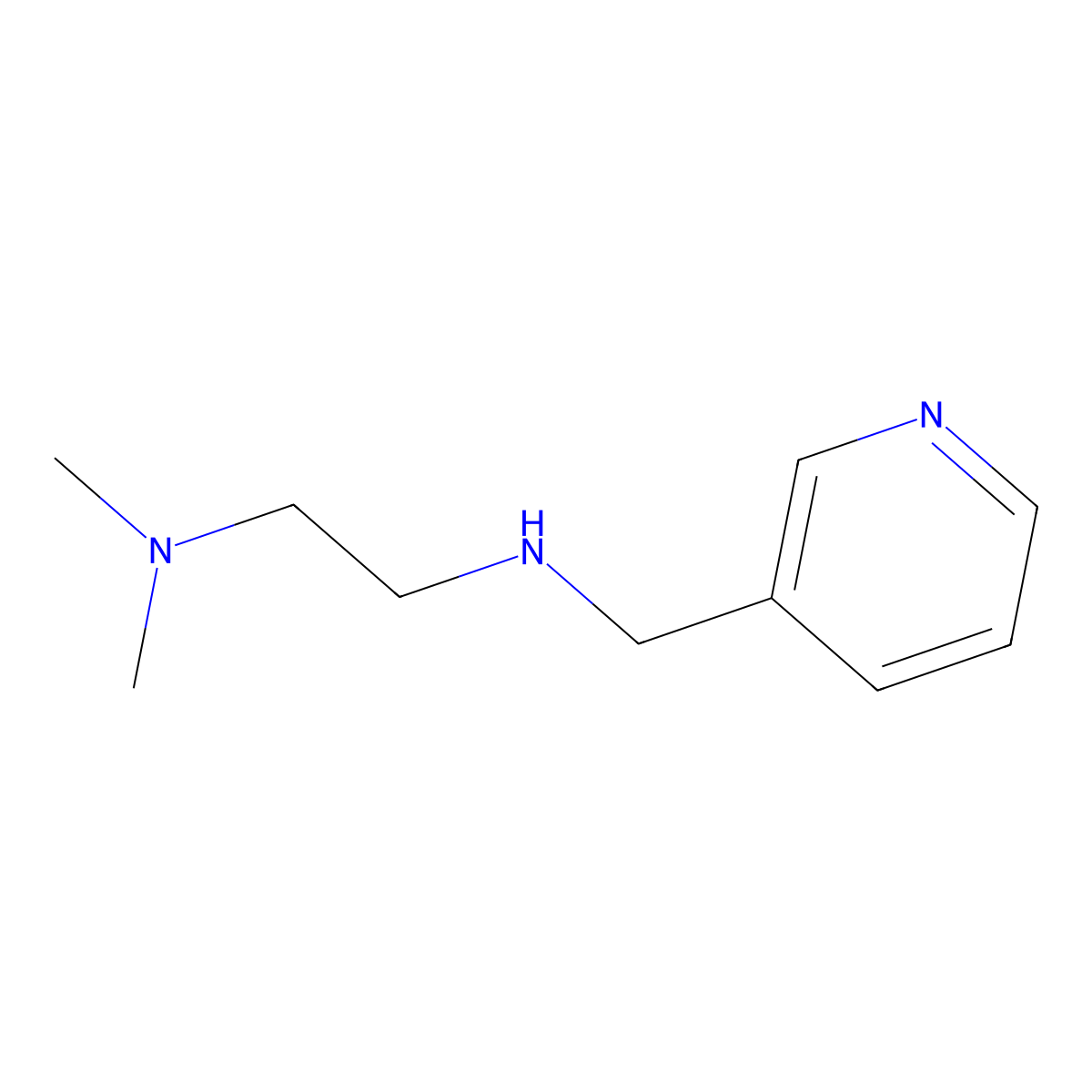 N,N-Dimethyl-N'-pyridin-3-ylmethyl-ethane-1,2-diamine molecular structure, CAS 136469-77-7
