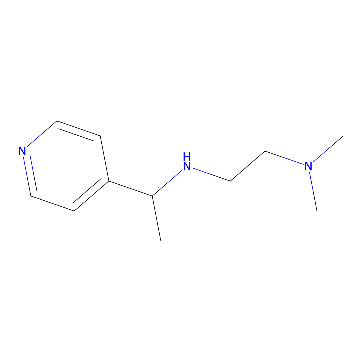 N,N-Dimethyl-N'-(1-pyridin-4-ylethyl)ethane-1,2-diamine molecular structure, CAS 136469-85-7