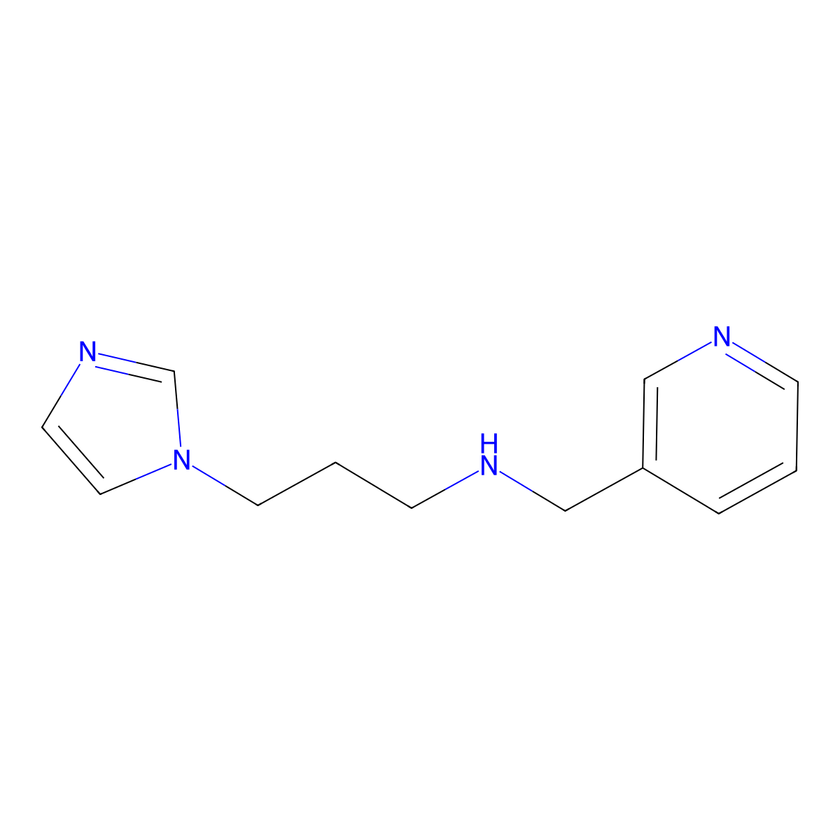 3-(1H-imidazol-1-yl)-N-(pyridin-3-ylmethyl)propan-1-amine molecular structure, CAS 136469-91-5