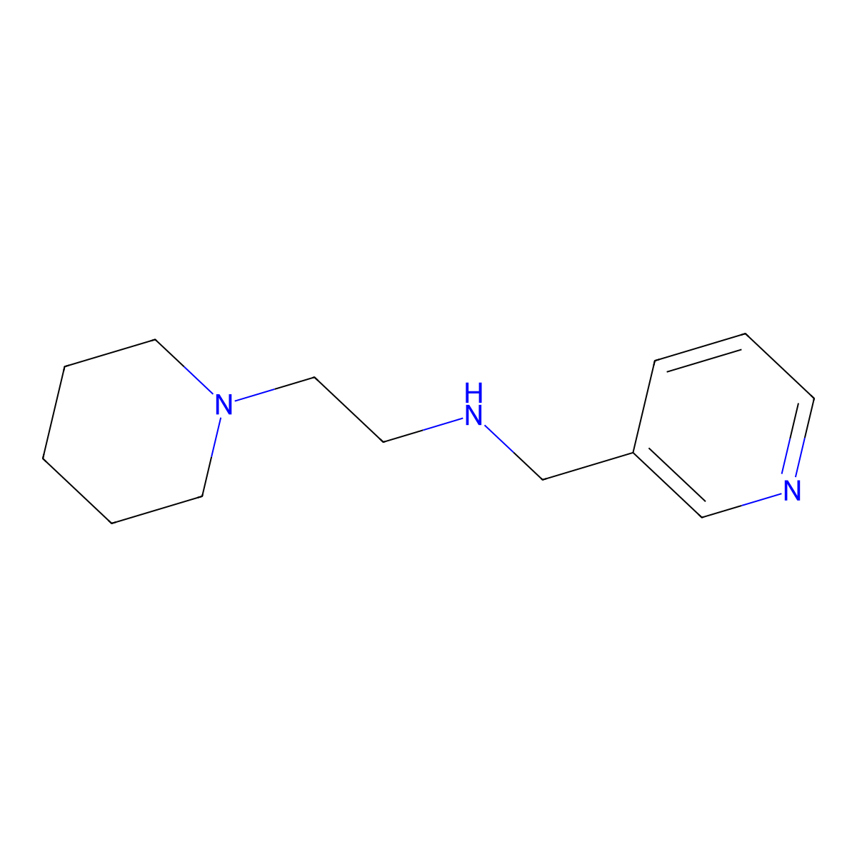 N-[2-(1-piperidinyl)ethyl]-3-Pyridinemethanamine molecular structure, CAS 136470-00-3
