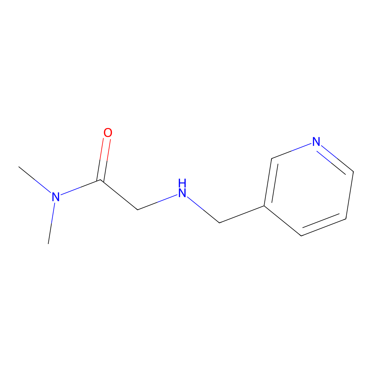 N,N-dimethyl-2-{[(pyridin-3-yl)methyl]amino}acetamide molecular structure, CAS 136470-09-2