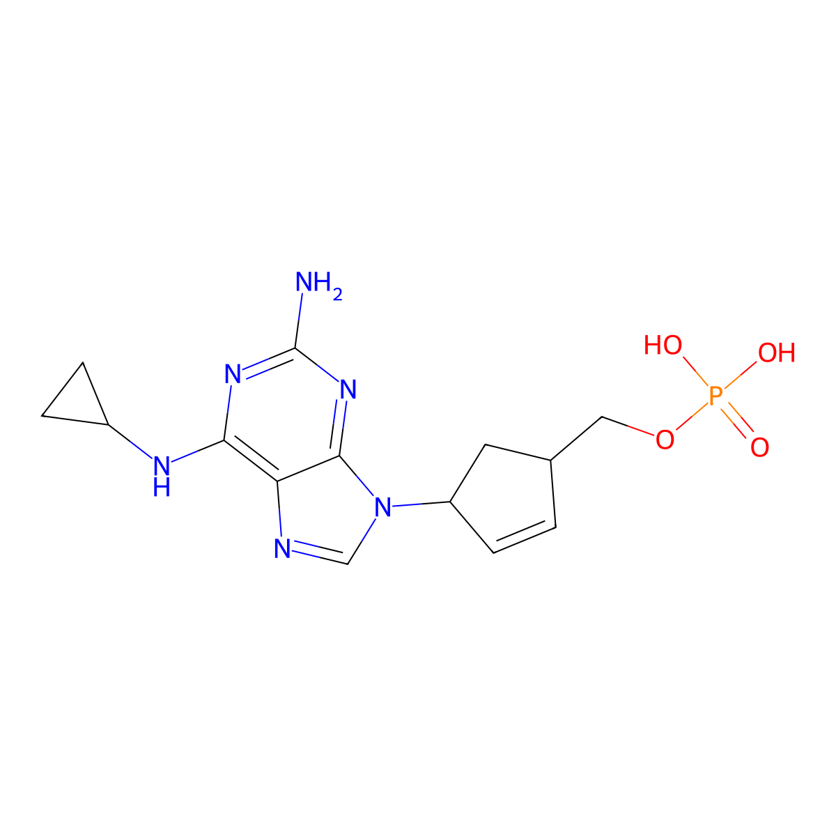 Abacavir 5'-monophosphate molecular structure, CAS 136470-77-4