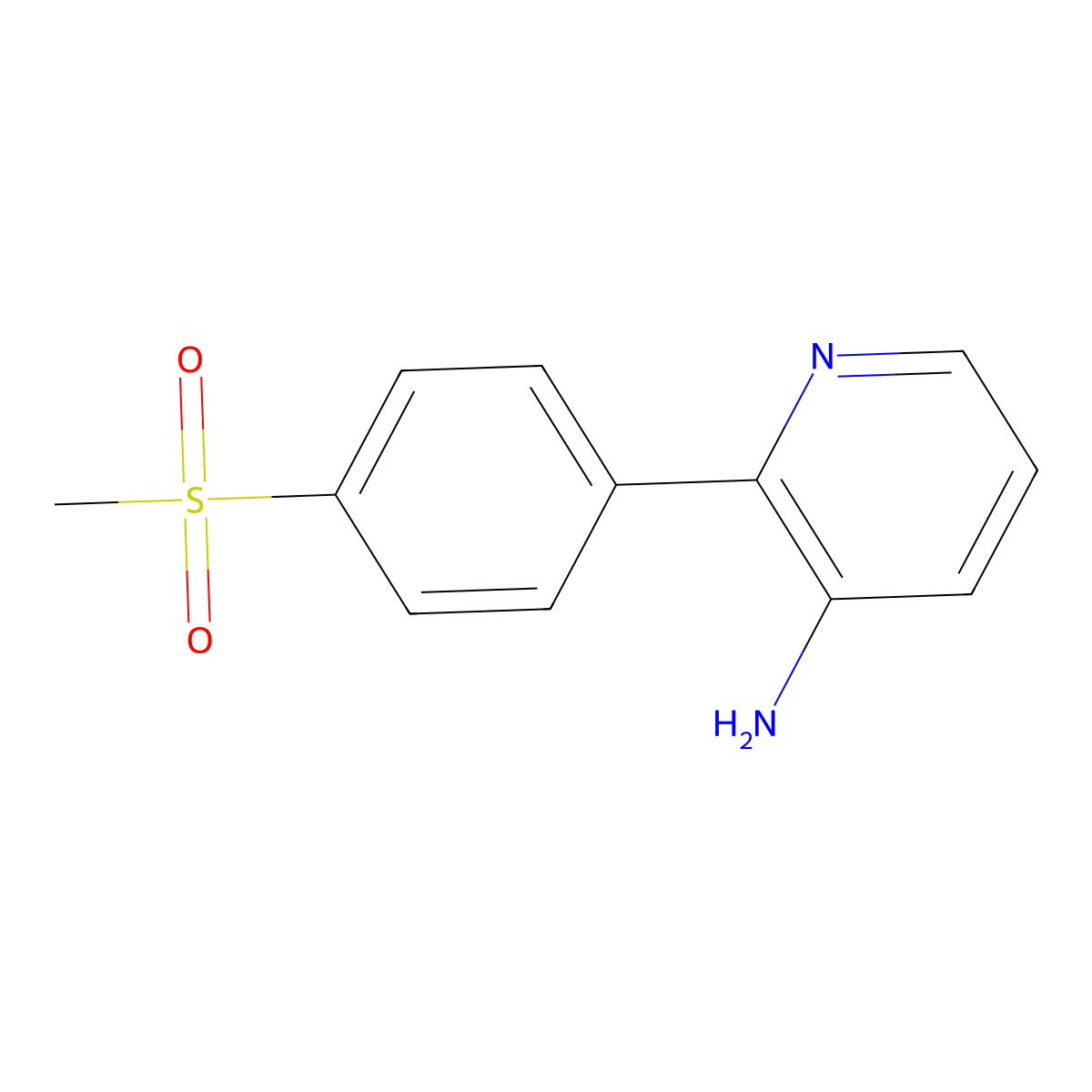 2-(4-(Methylsulfonyl)phenyl)pyridin-3-amine molecular structure, CAS 1364750-16-2
