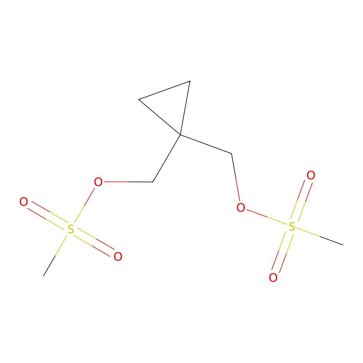 Cyclopropane-1,1-diylbis(methylene) dimethanesulfonate molecular structure, CAS 136476-38-5