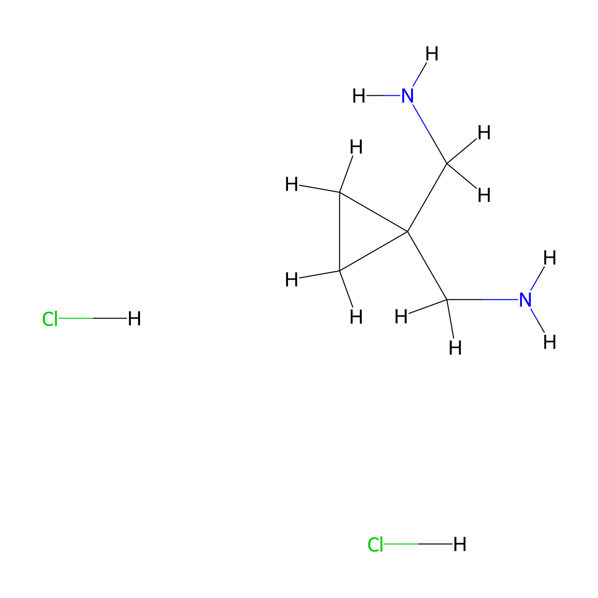 1,1-Bis(aminomethyl)cyclopropane dihydrochloride molecular structure, CAS 136476-40-9