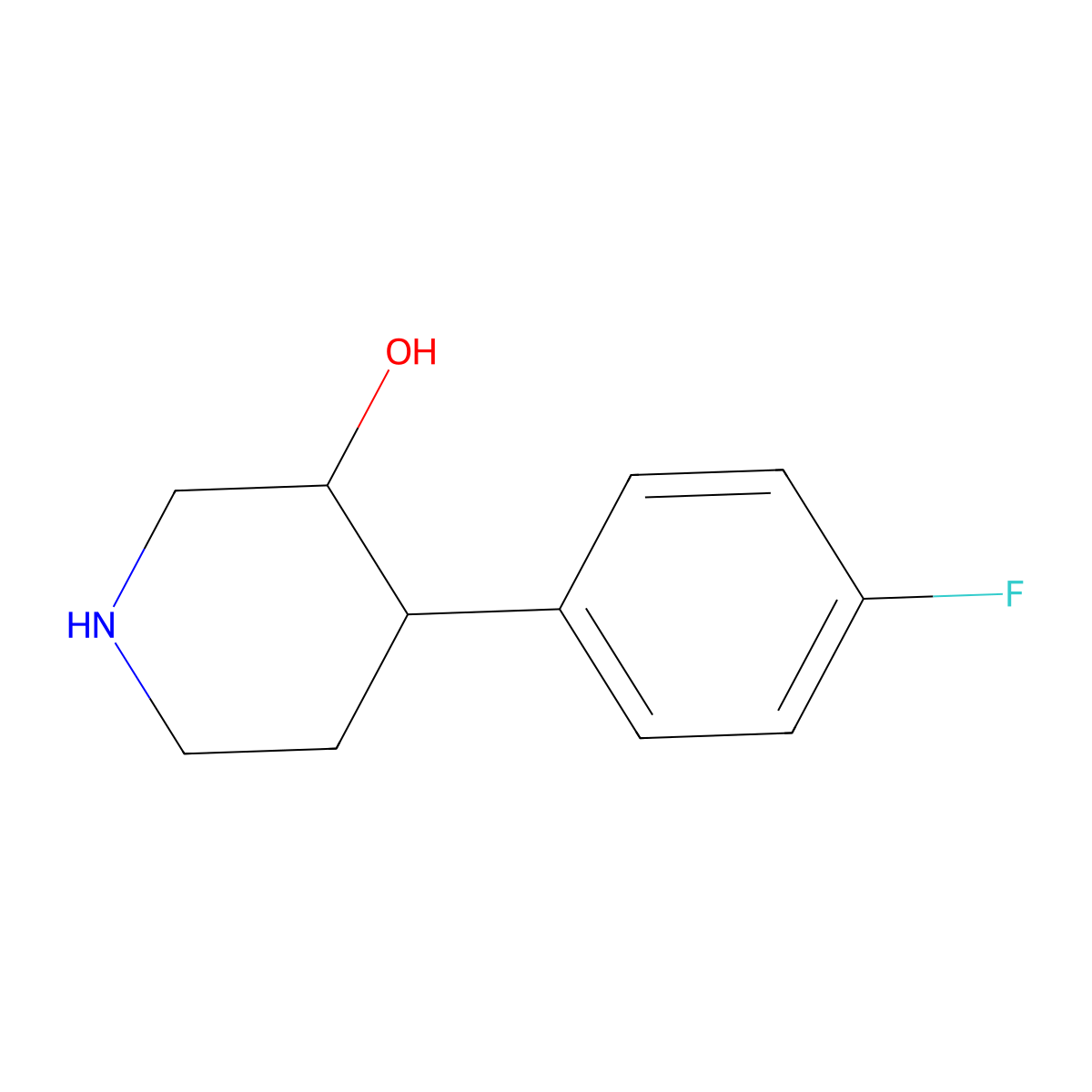 4-(4-Fluorophenyl)piperidin-3-ol molecular structure, CAS 1364846-30-9