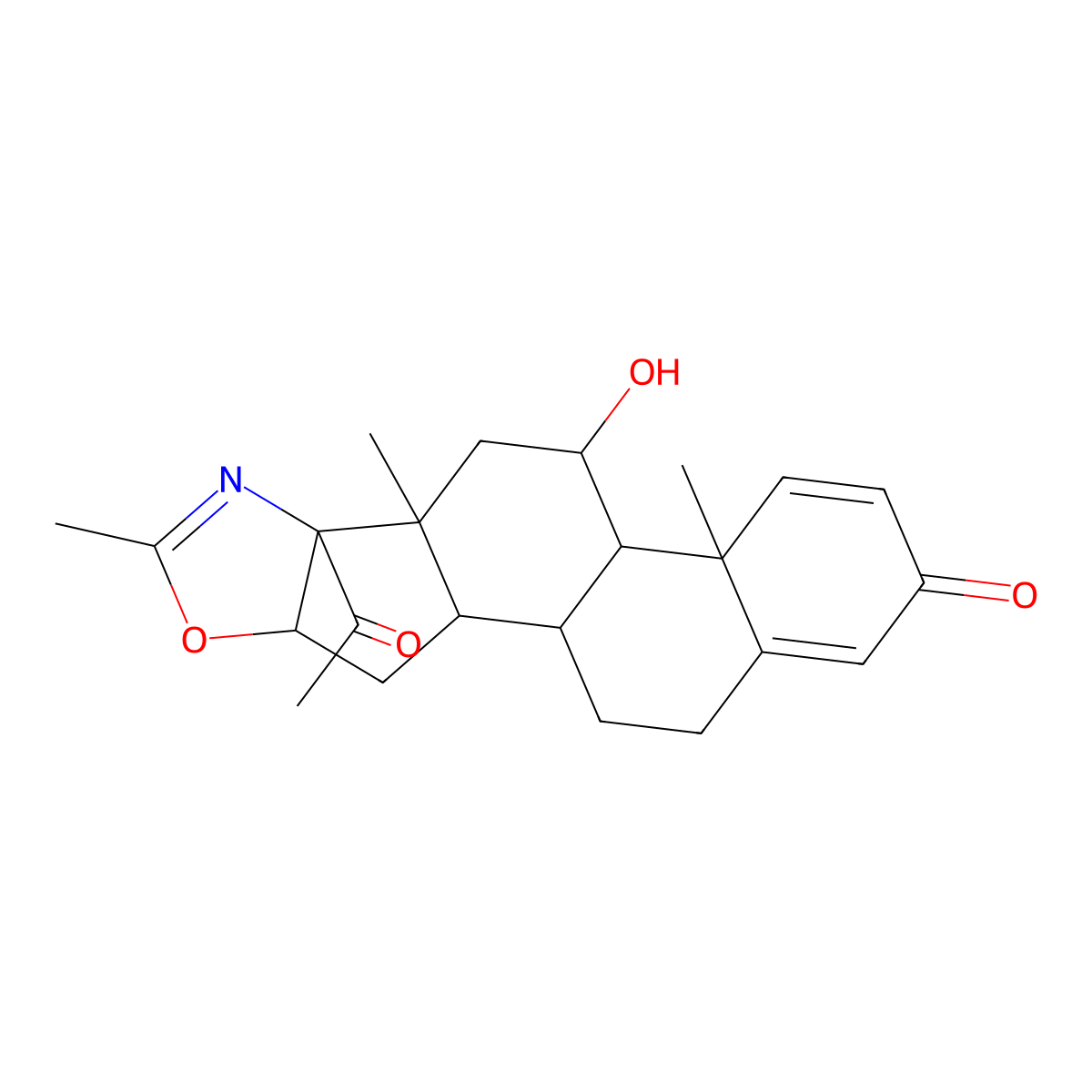(4aR,4bS,5S,6aS,6bS,9aR,10aS,10bS)-6b-Acetyl-5-hydroxy-4a,6a,8-trimethyl-4a,4b,5,6,6a,6b,9a,10,10a,10b,11,12-dodecahydro-2H-naphtho[2',1':4,5]indeno[1,2-d][1,3]oxazol-2-one molecular structure, CAS 13649-88-2