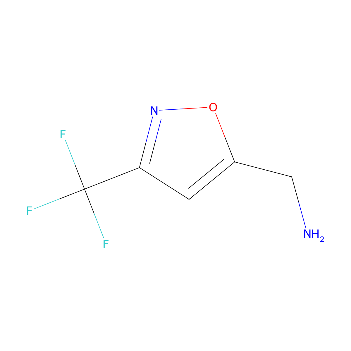 [3-(Trifluoromethyl)-1,2-oxazol-5-yl]methanamine molecular structure, CAS 1364914-63-5