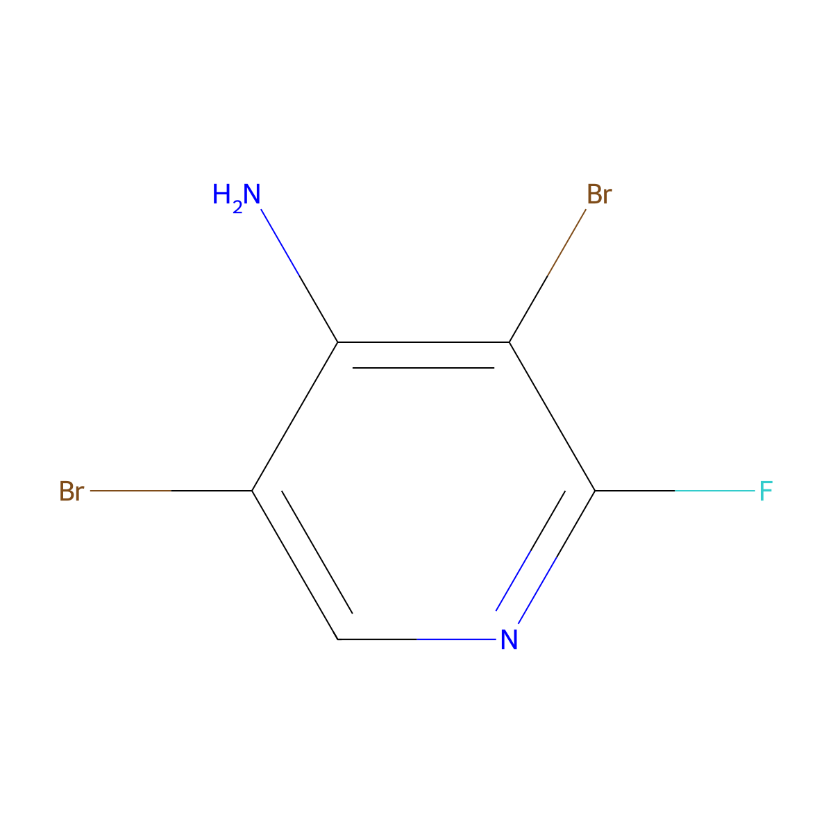 3,5-Dibromo-2-fluoropyridin-4-amine molecular structure, CAS 1364917-13-4