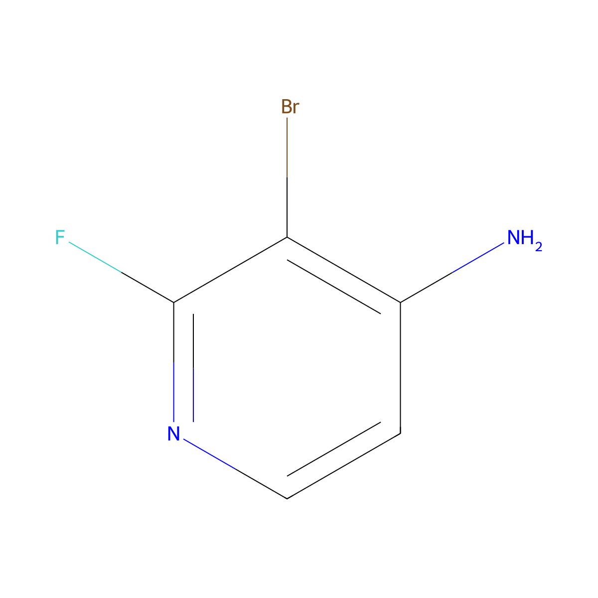 3-Bromo-2-fluoropyridin-4-amine molecular structure, CAS 1364917-17-8