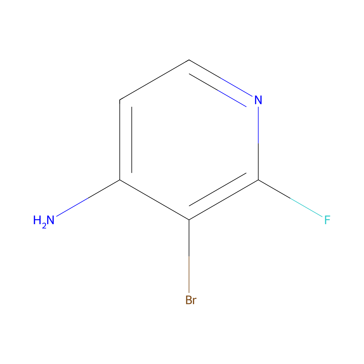 3-Bromo-2-fluoropyridin-4-amine molecular structure, CAS 1364917-17-8
