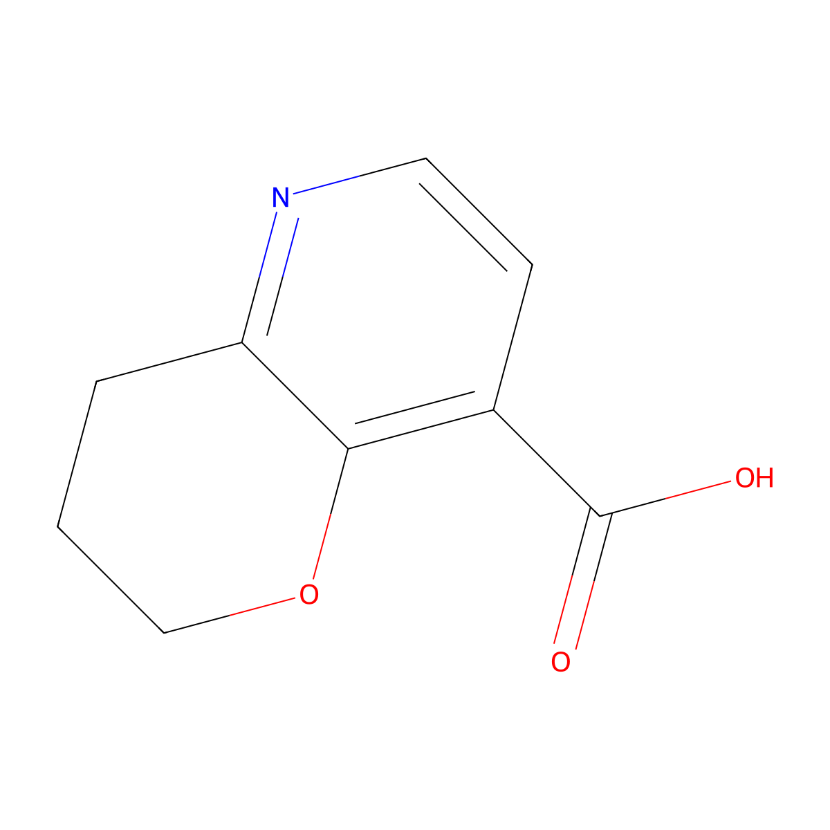 3,4-dihydro-2H-pyrano[3,2-b]pyridine-8-carboxylic acid molecular structure, CAS 1364917-22-5