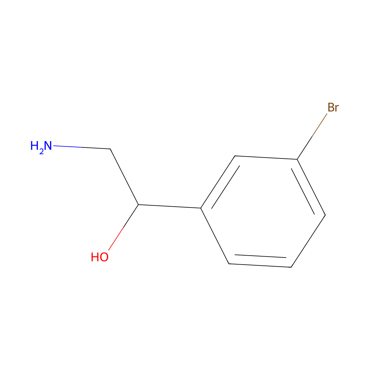 (1R)-2-amino-1-(3-bromophenyl)ethan-1-ol molecular structure, CAS 1364932-20-6