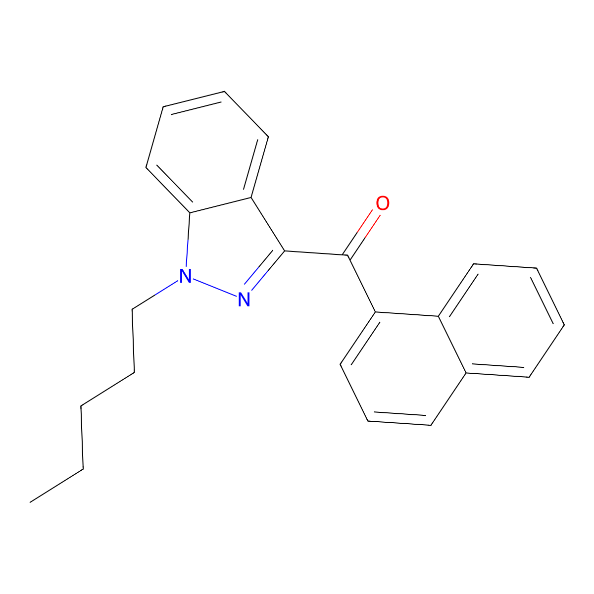 1-Naphthalenyl(1-pentyl-1H-indazol-3-yl)methanone molecular structure, CAS 1364933-55-0