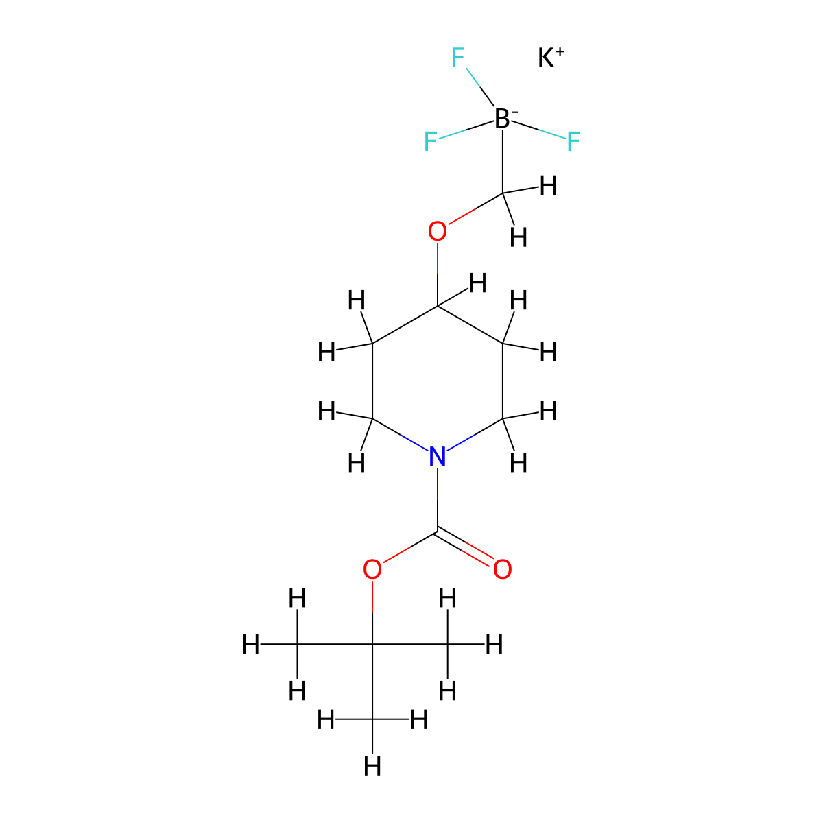 Potassium (1-boc-4-piperidinyloxy)methyltrifluoroborate molecular structure, CAS 1364936-24-2