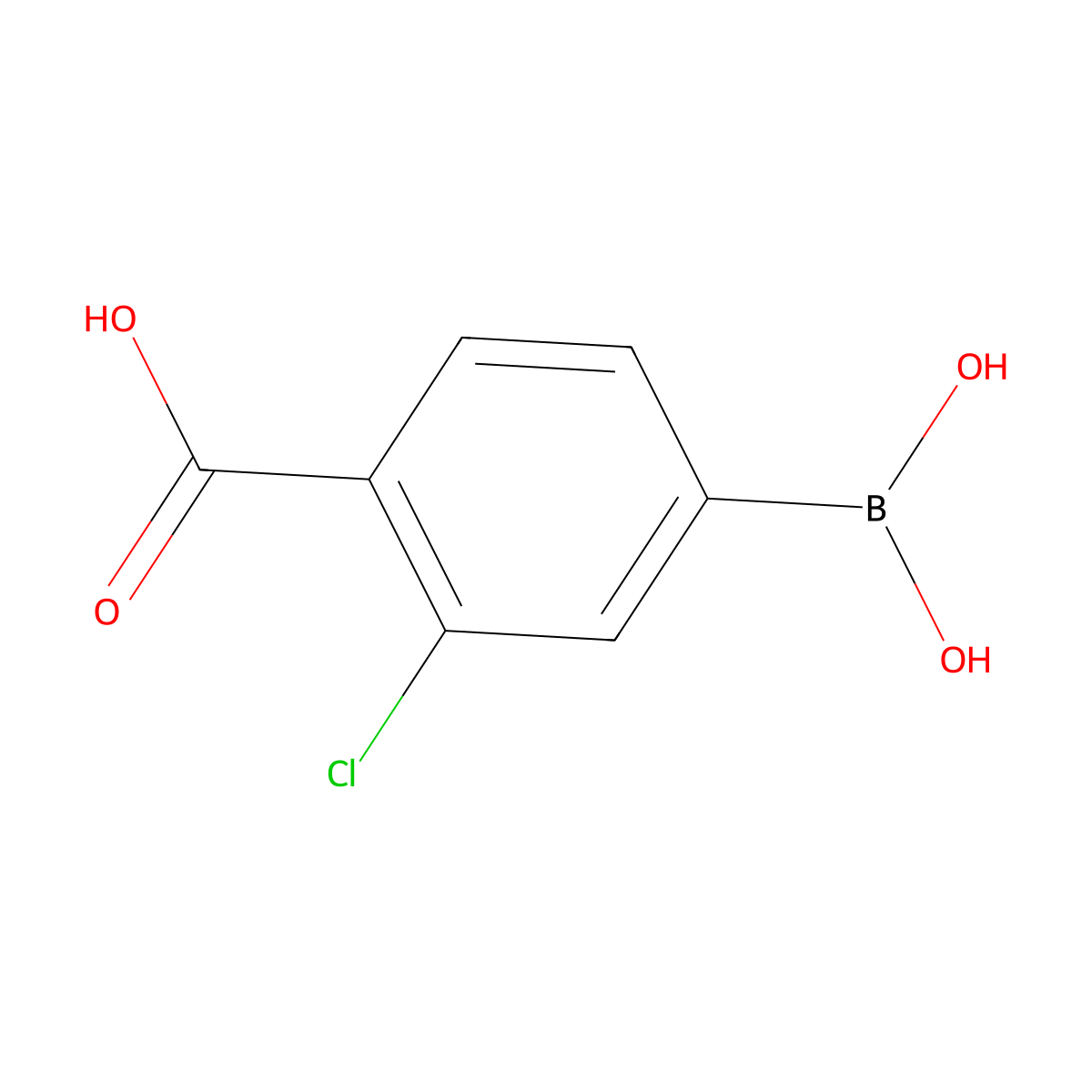 2-Chloro-4-(dihydroxyboranyl)benzoic acid molecular structure, CAS 136496-72-5