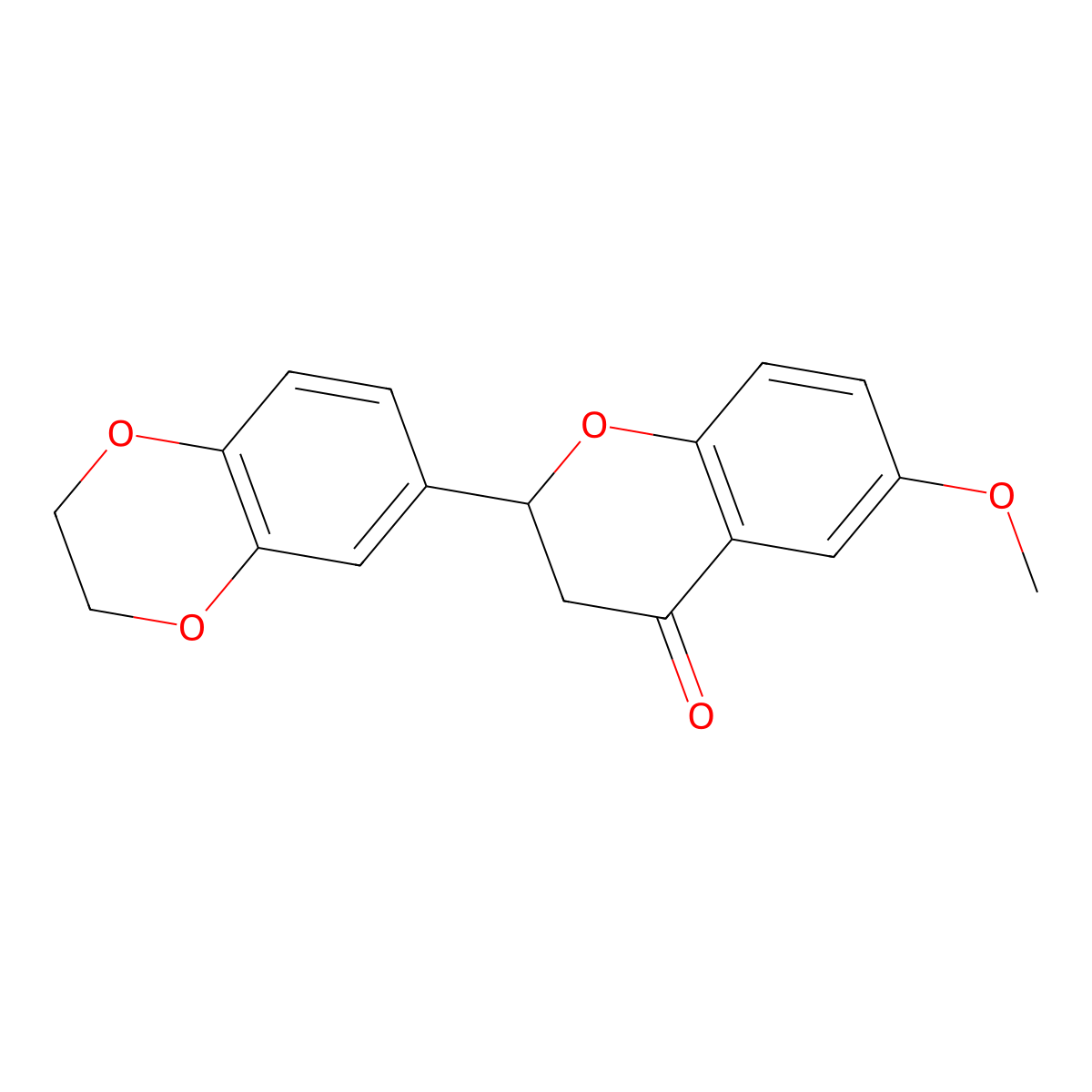 2-(2,3-Dihydrobenzo[b][1,4]dioxin-6-yl)-6-methoxychroman-4-one molecular structure, CAS 136498-37-8