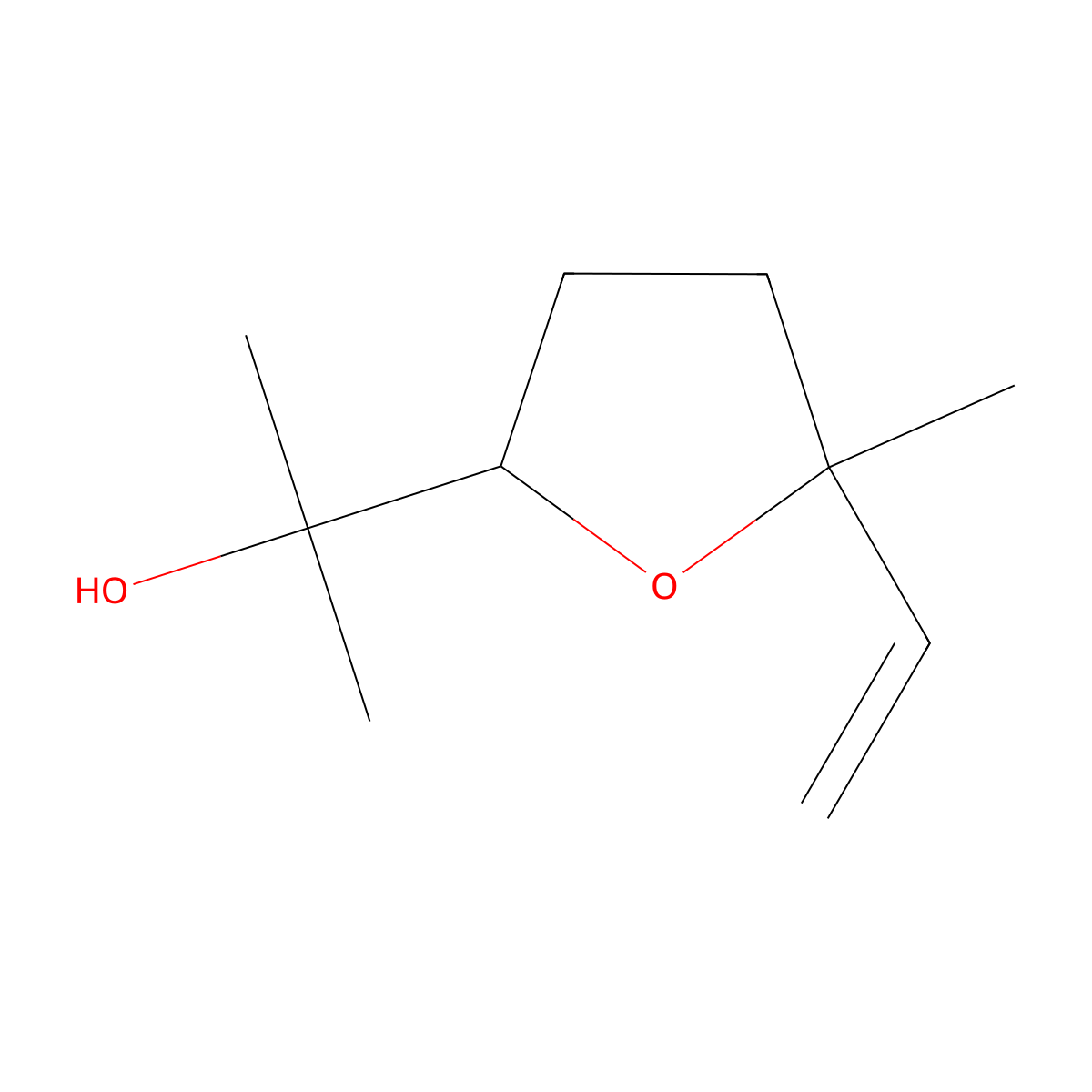 Linalool, oxide molecular structure, CAS 1365-19-1